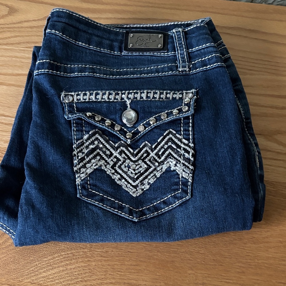 Earl Jeans Dark Blue with Silver Accents size 12